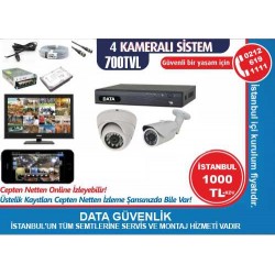 4 Kameralı Sistem 700 TVL