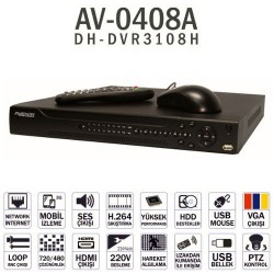 8 Kamera 1 ses kayıt cihazı AV-0408A